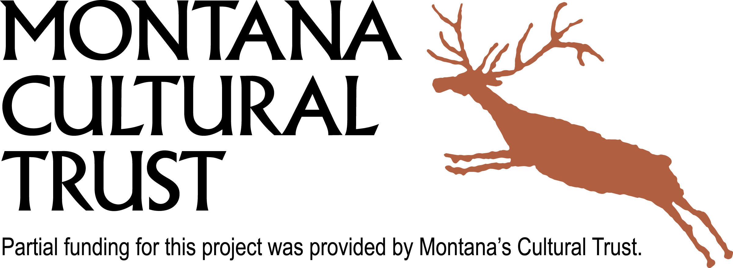 Montana Cultural Trust logo with pictograph elk in brown