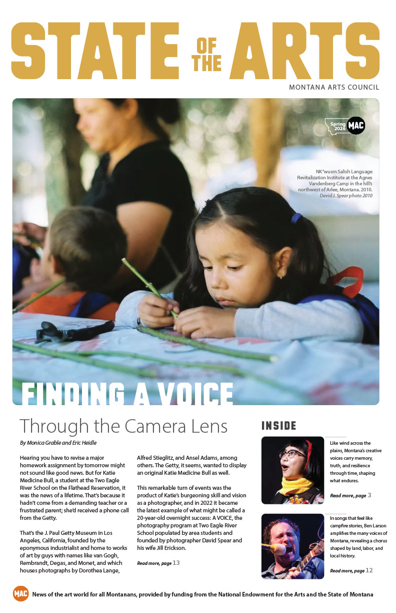 STATE OF THE ARTS front page with image of young dark-haired child drawing