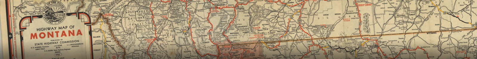 Vintage 1935 Montana Highway Map