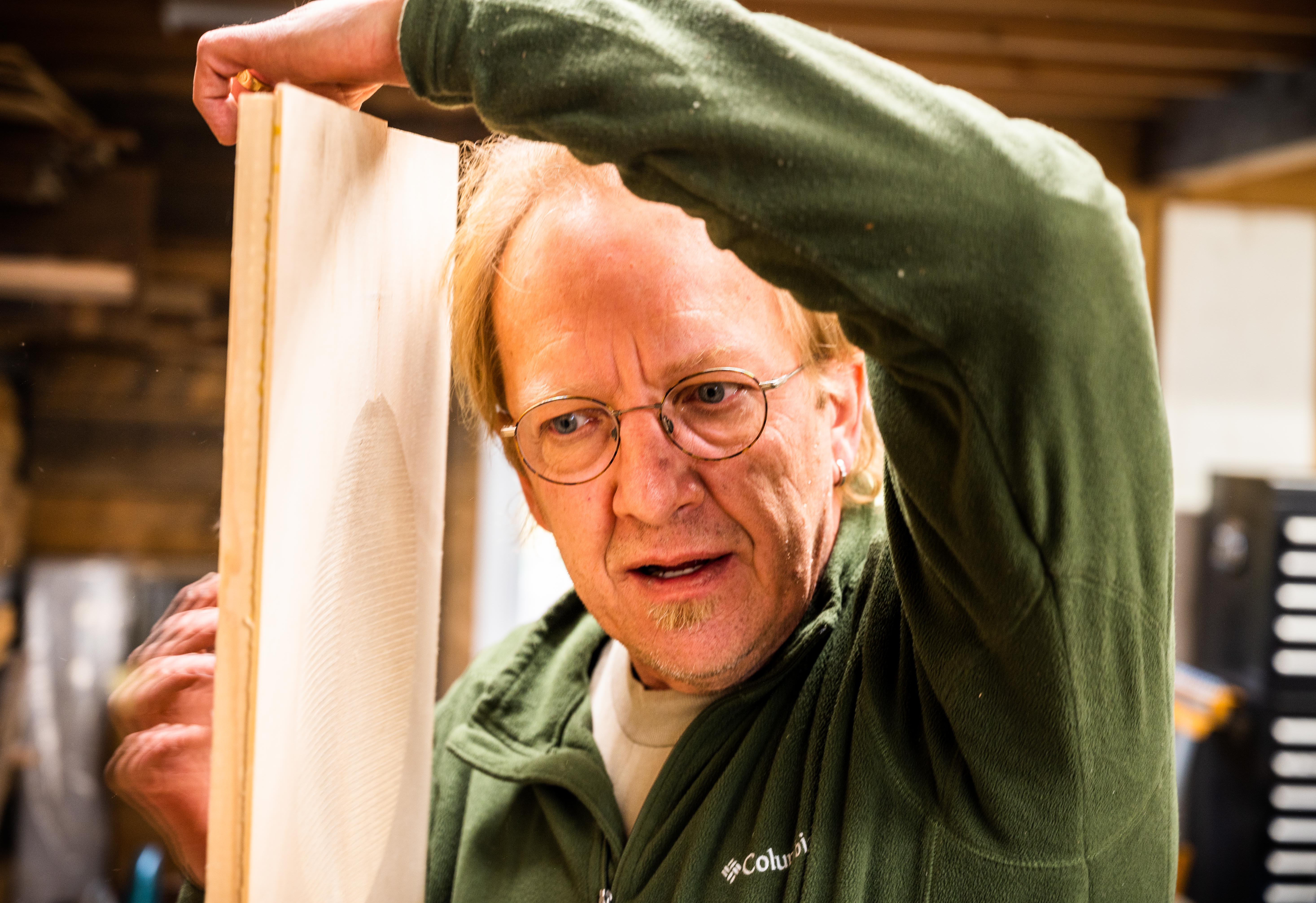Bruce Weber with mandolin blank
